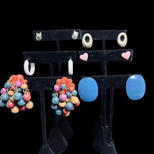 Lot of 6 Silver Tone Pierced Earrings (4834)